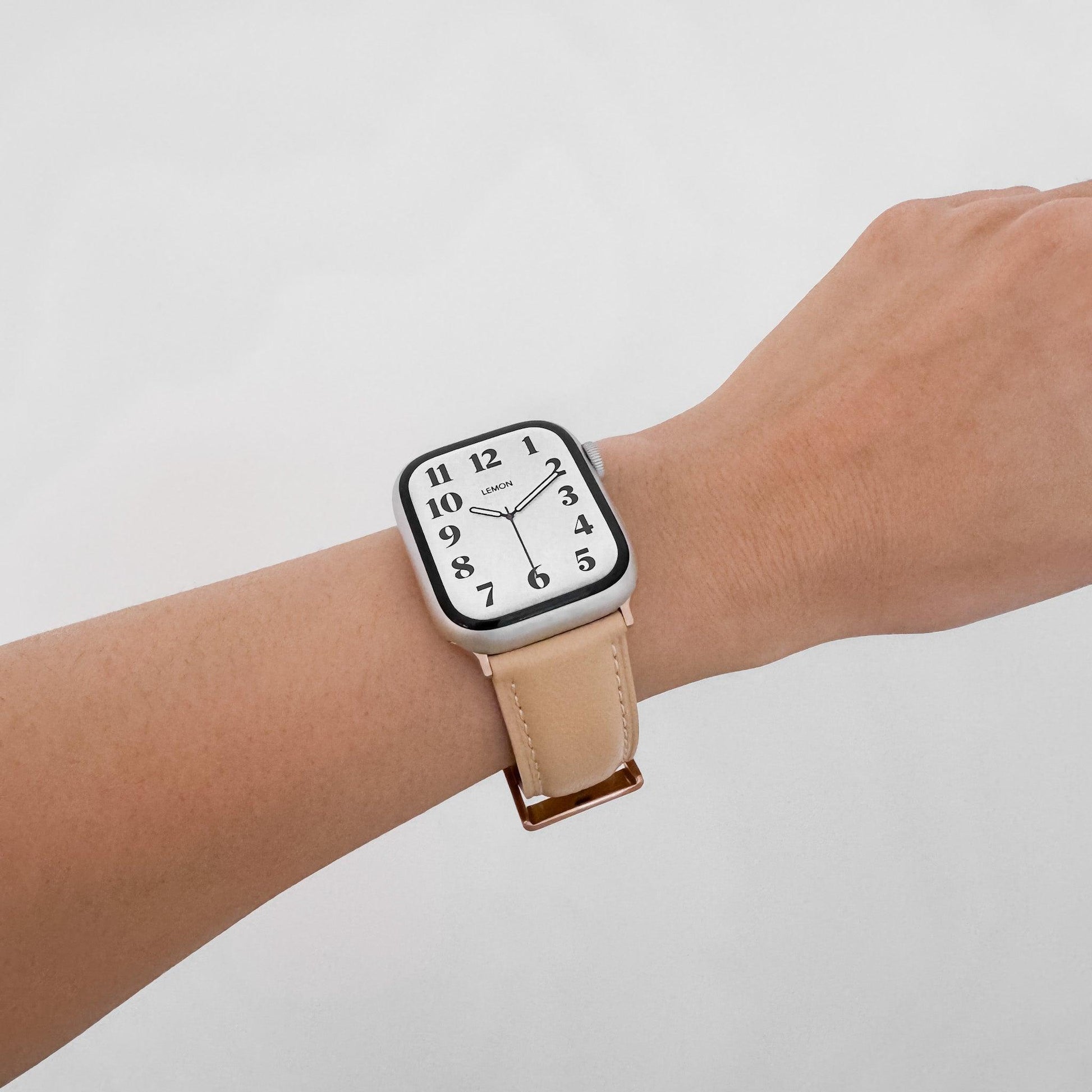 Soft Leather Apple Watch Strap - Sand Beige