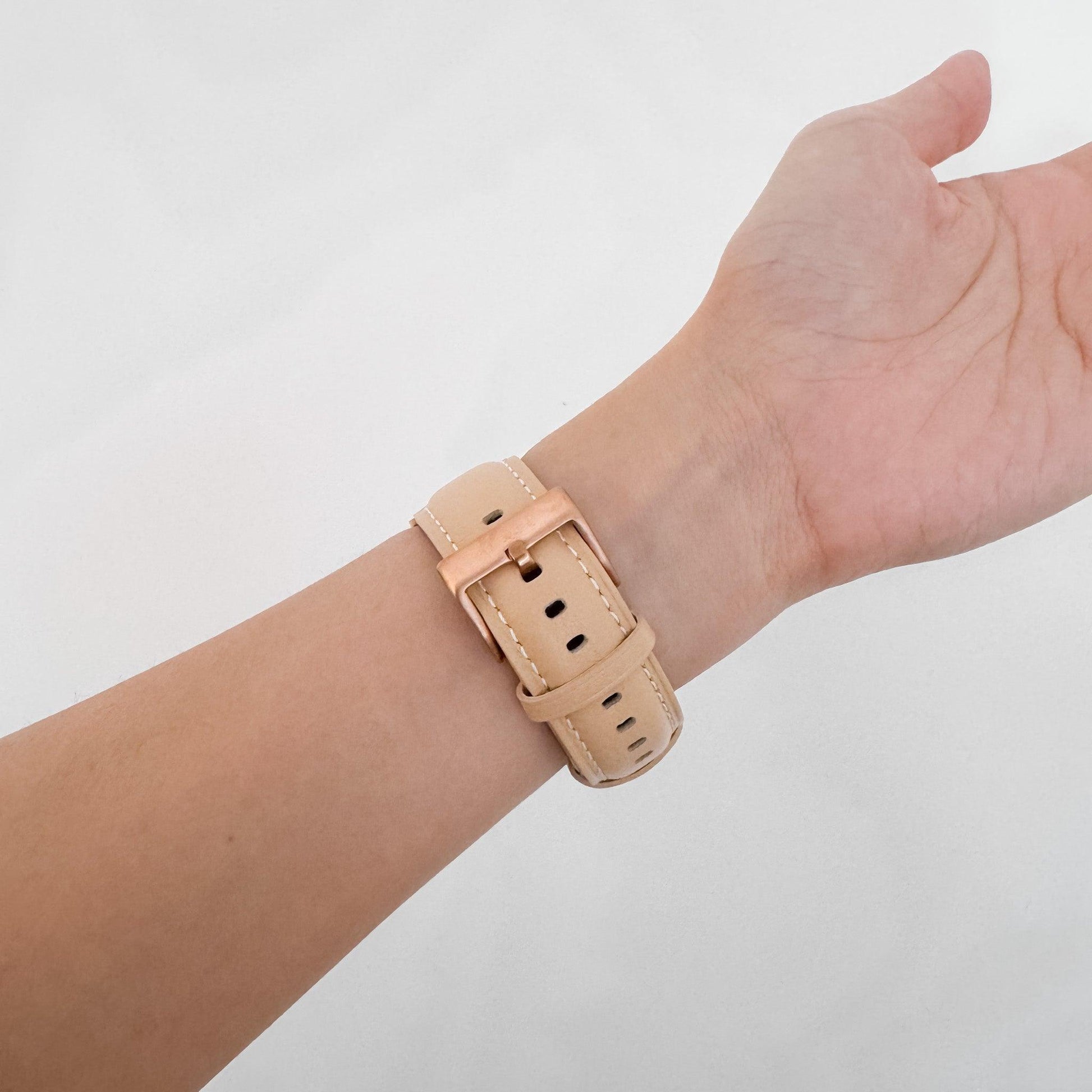 Soft Leather Apple Watch Strap - Sand Beige