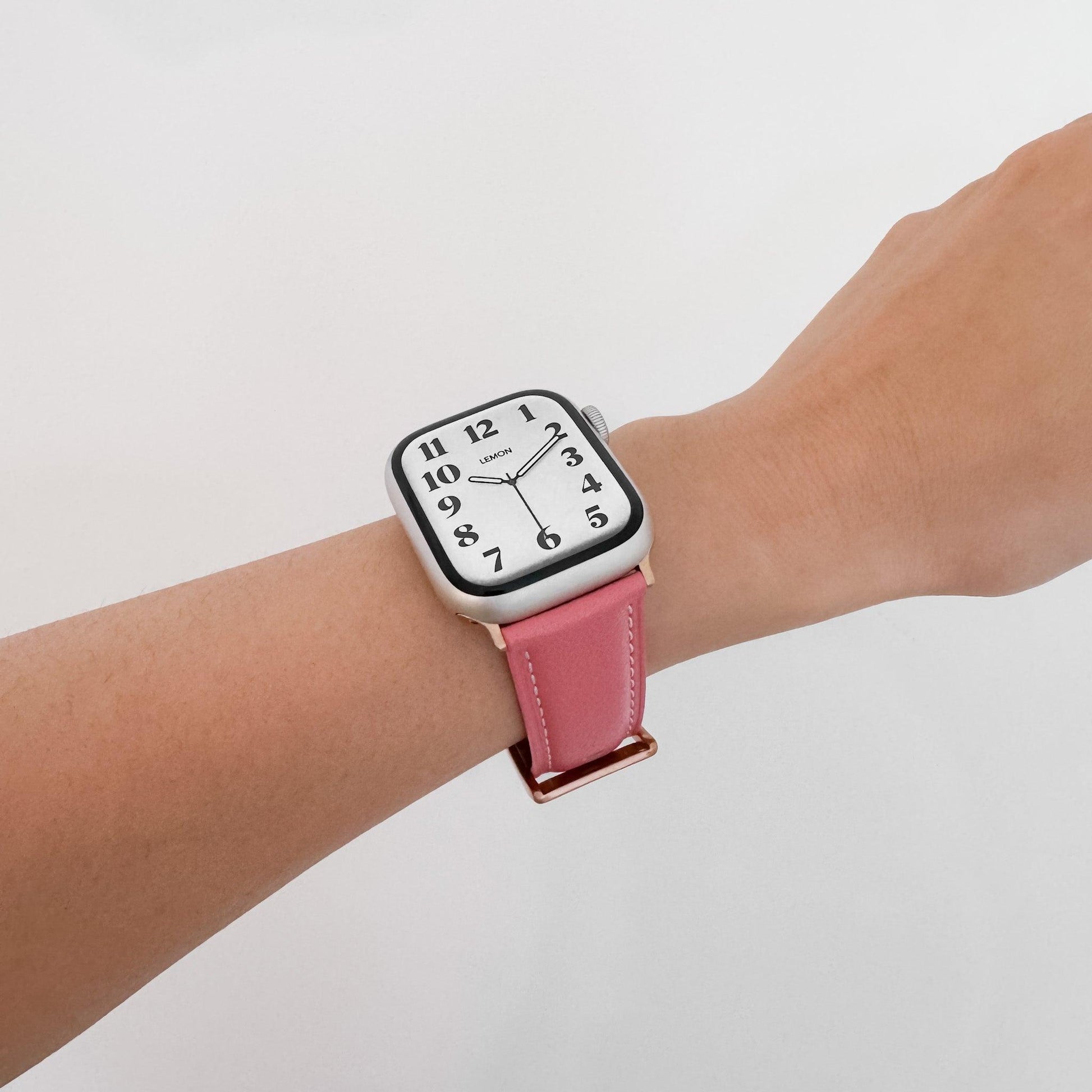 Soft Leather Apple Watch Strap - Vibrant Rose