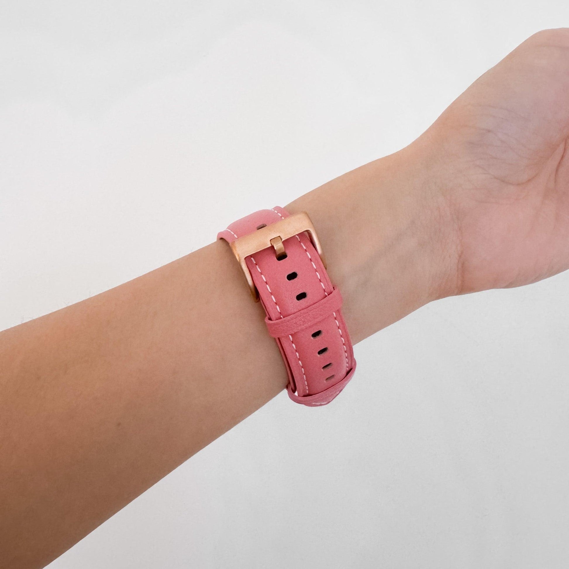 Soft Leather Apple Watch Strap - Vibrant Rose
