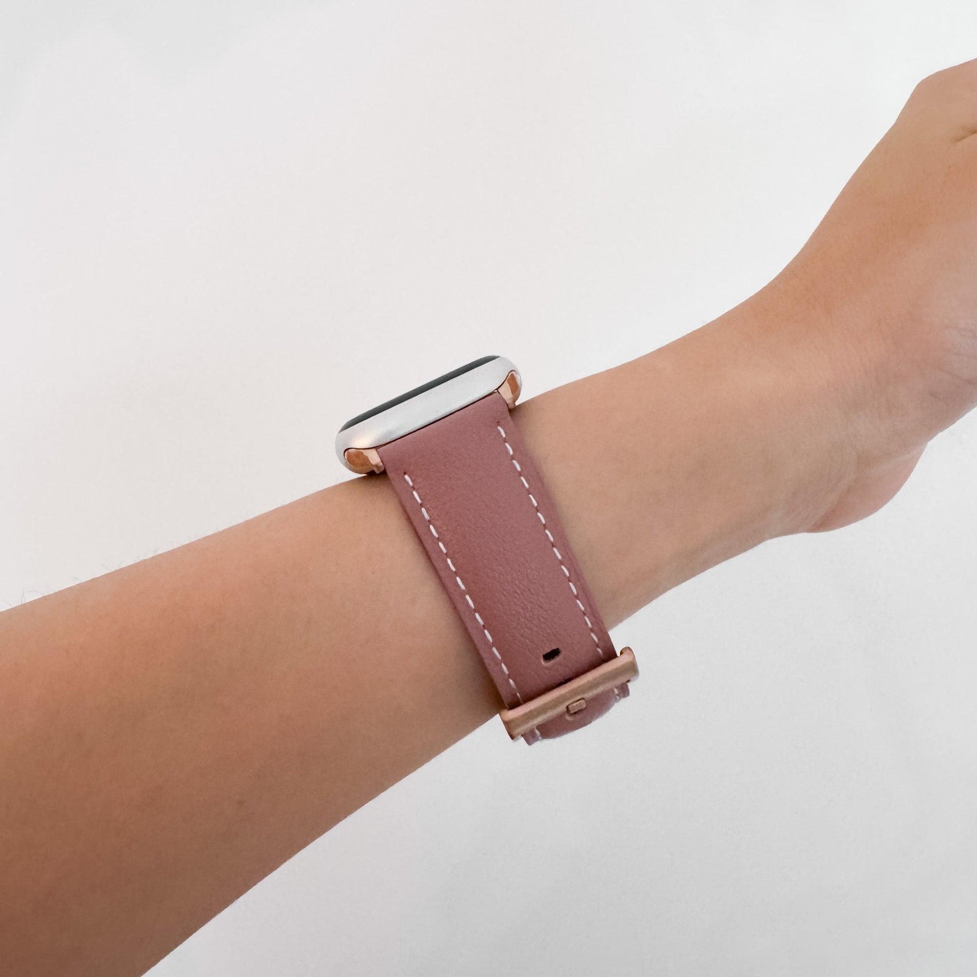 Soft Leather Apple Watch Strap - Berry