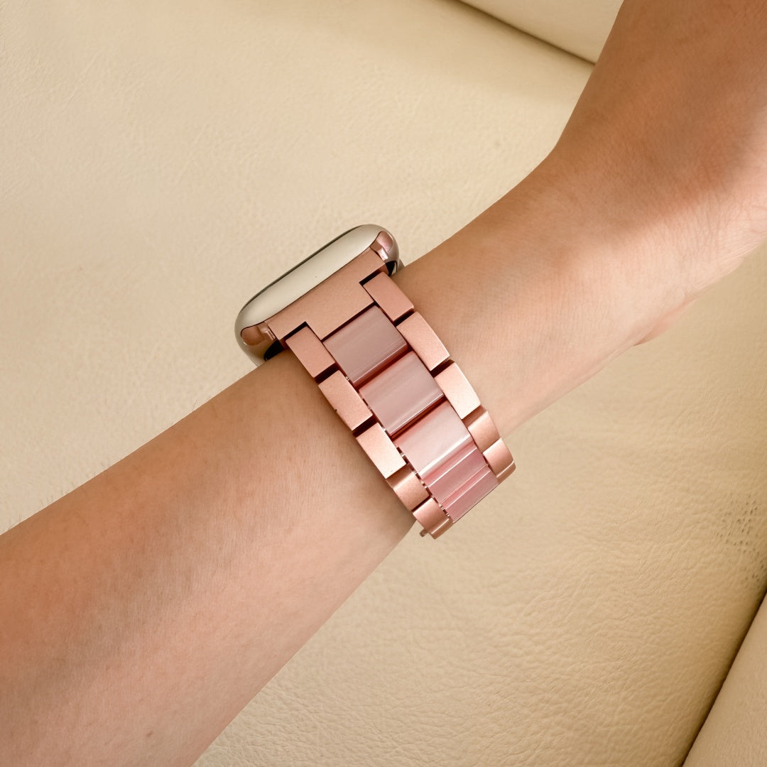 (St-Steel) Glow Apple Watch Strap - Pink