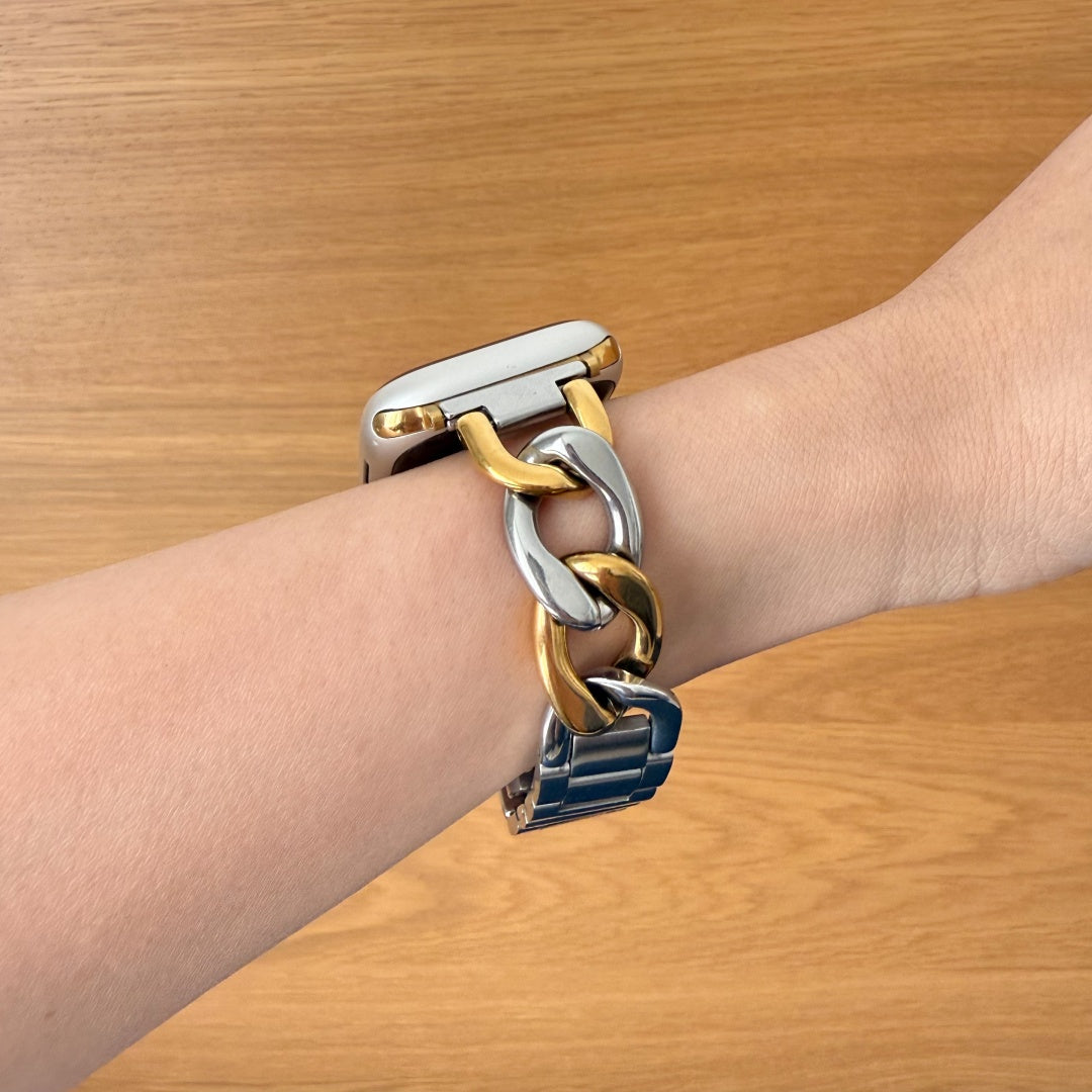 St-Steel) Two Tone Timeless Apple Watch Bracelet - Silver & Gold