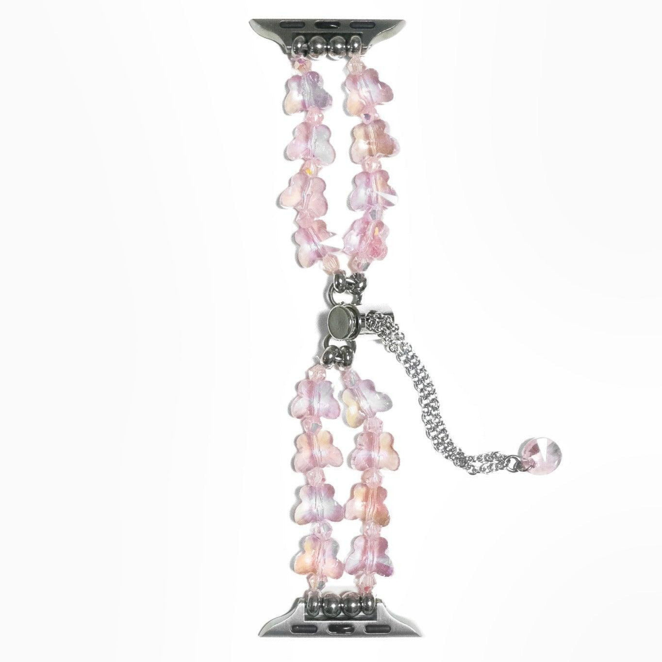 Beaded Butterfly Apple Watch Bracelet - Pink