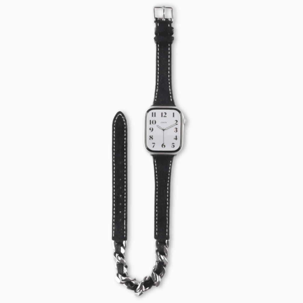 Denim Timeless Apple Watch Strap - Black