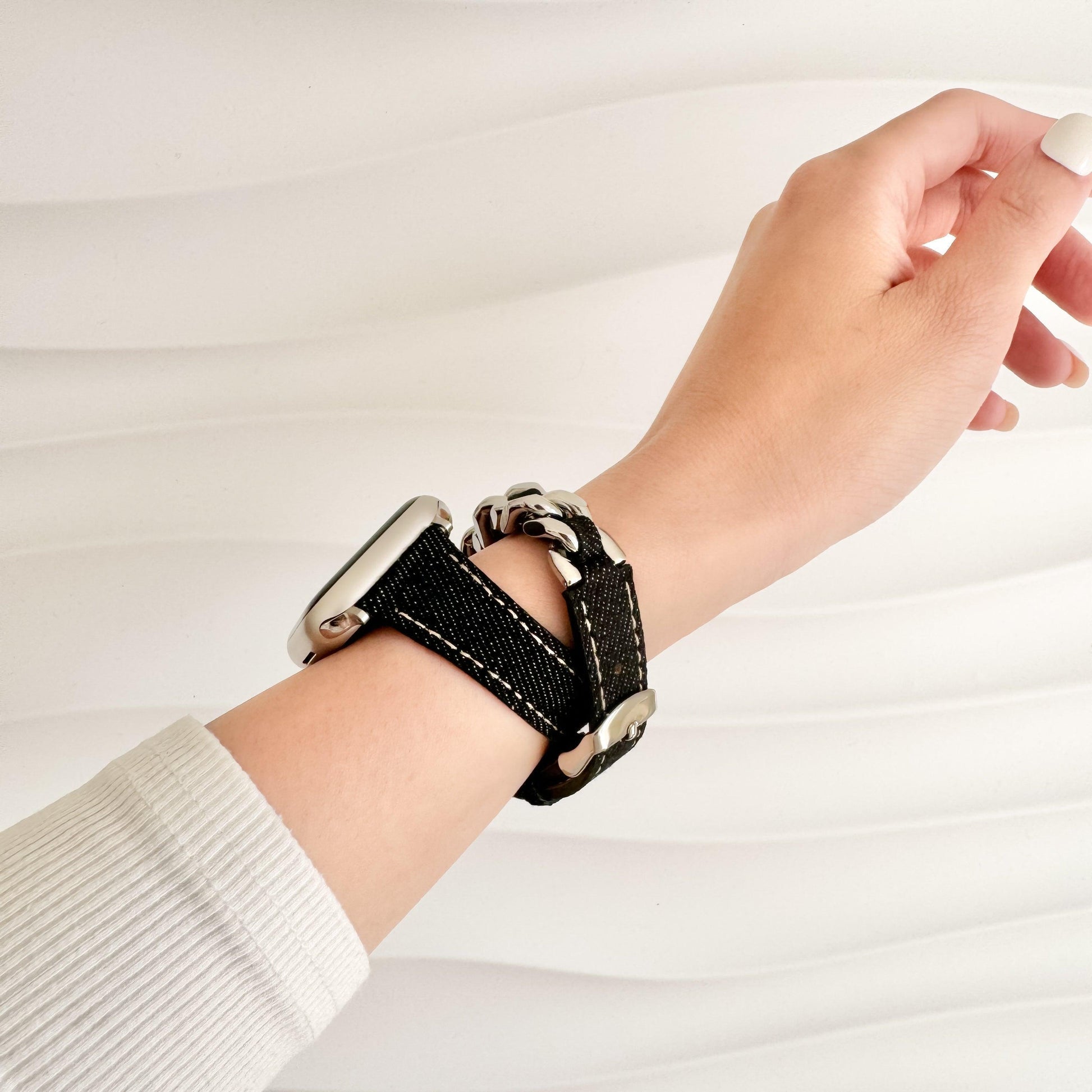Denim Timeless Apple Watch Strap - Black