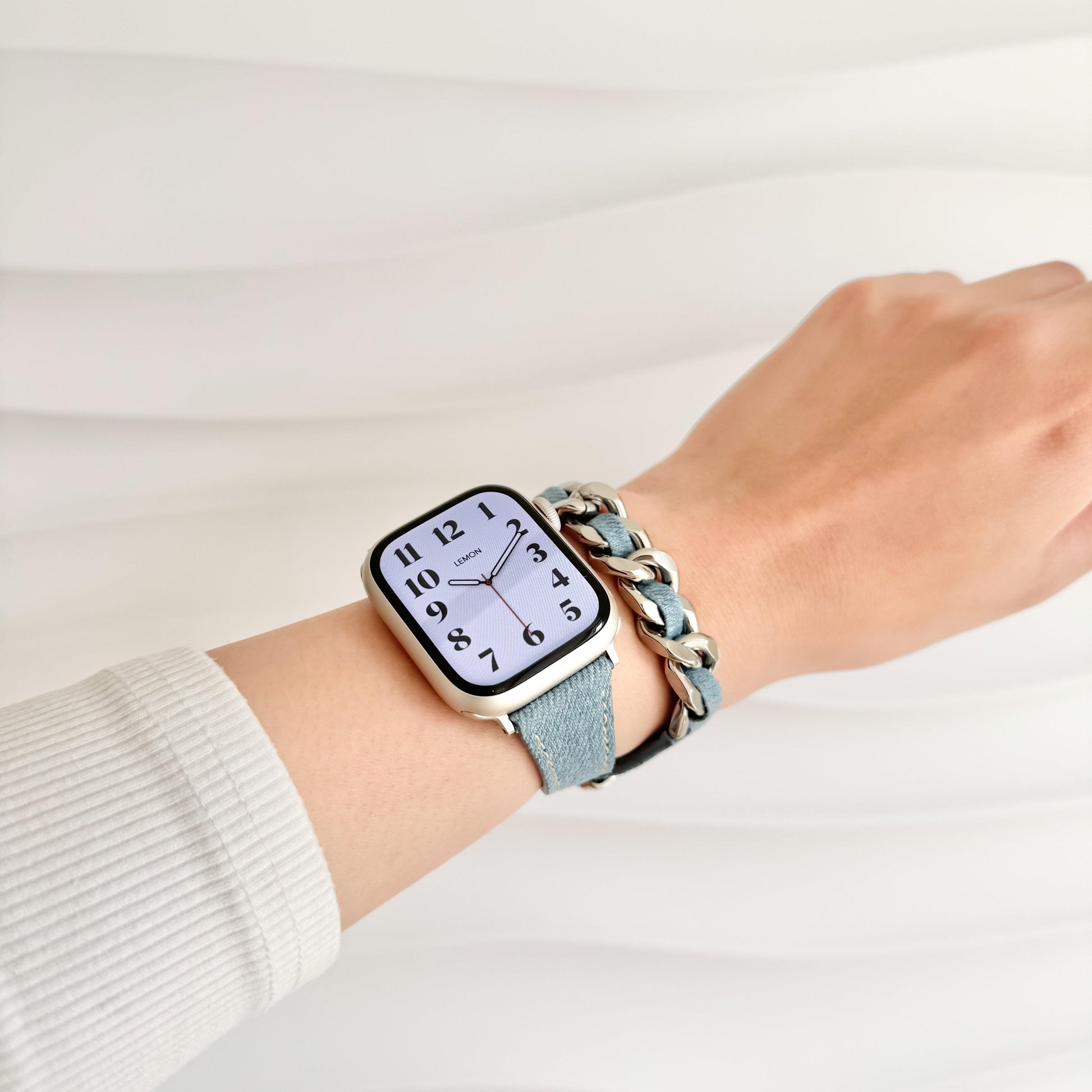 Denim Timeless Apple Watch Strap - Light Blue