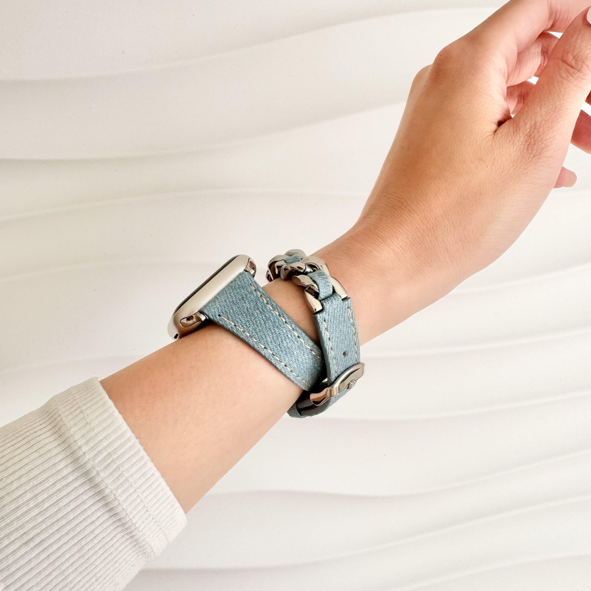 Denim Timeless Apple Watch Strap - Light Blue