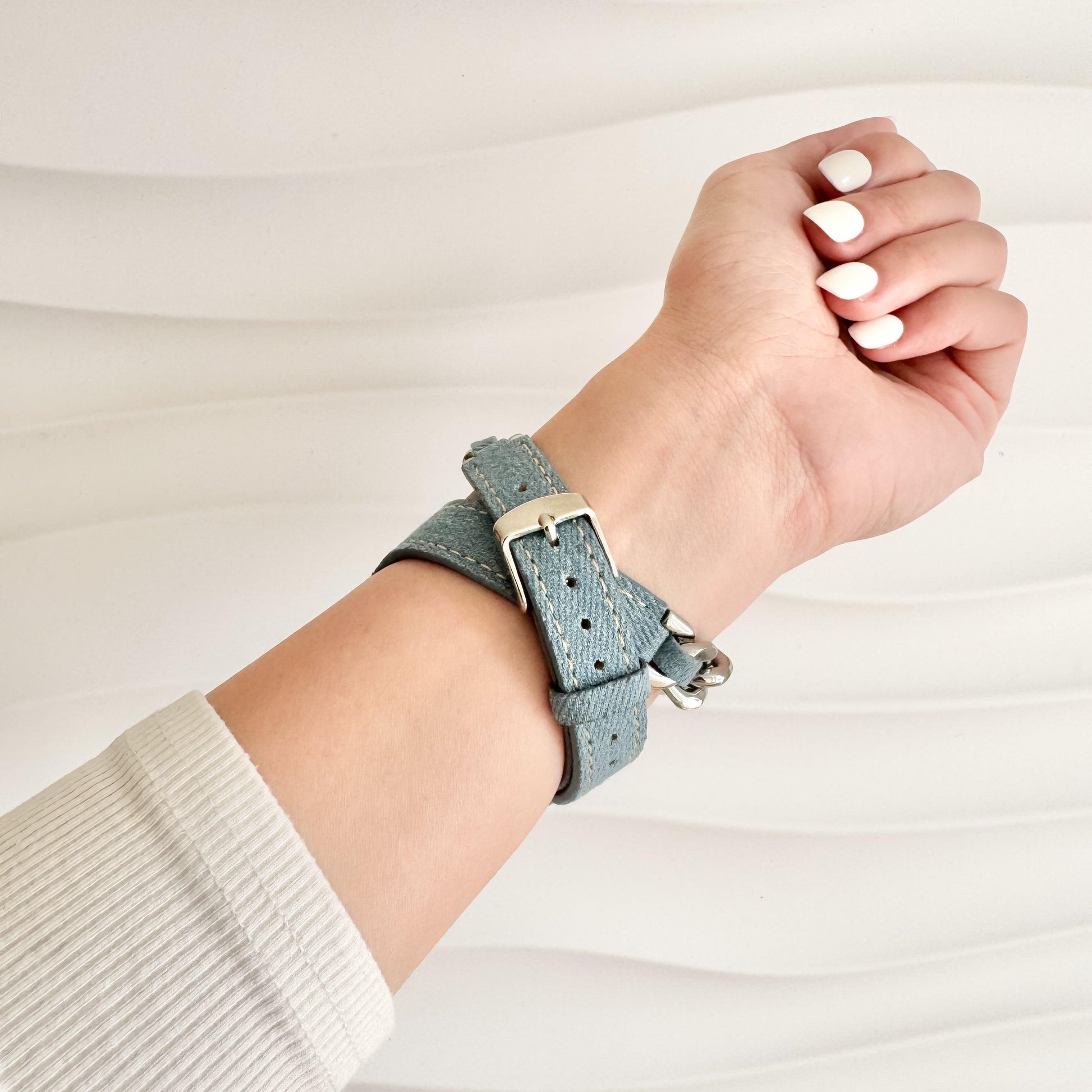 Denim Timeless Apple Watch Strap - Light Blue