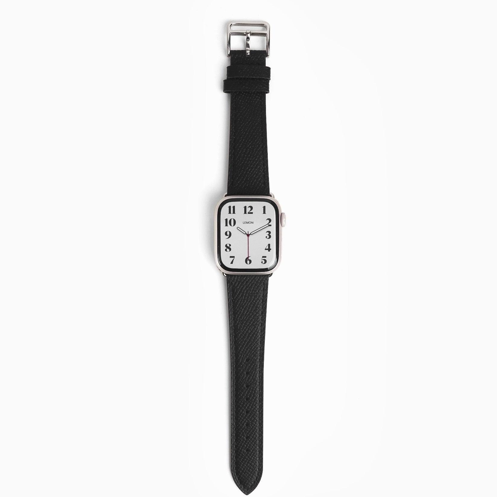 Florence Textured Leather Apple Watch Strap - Black