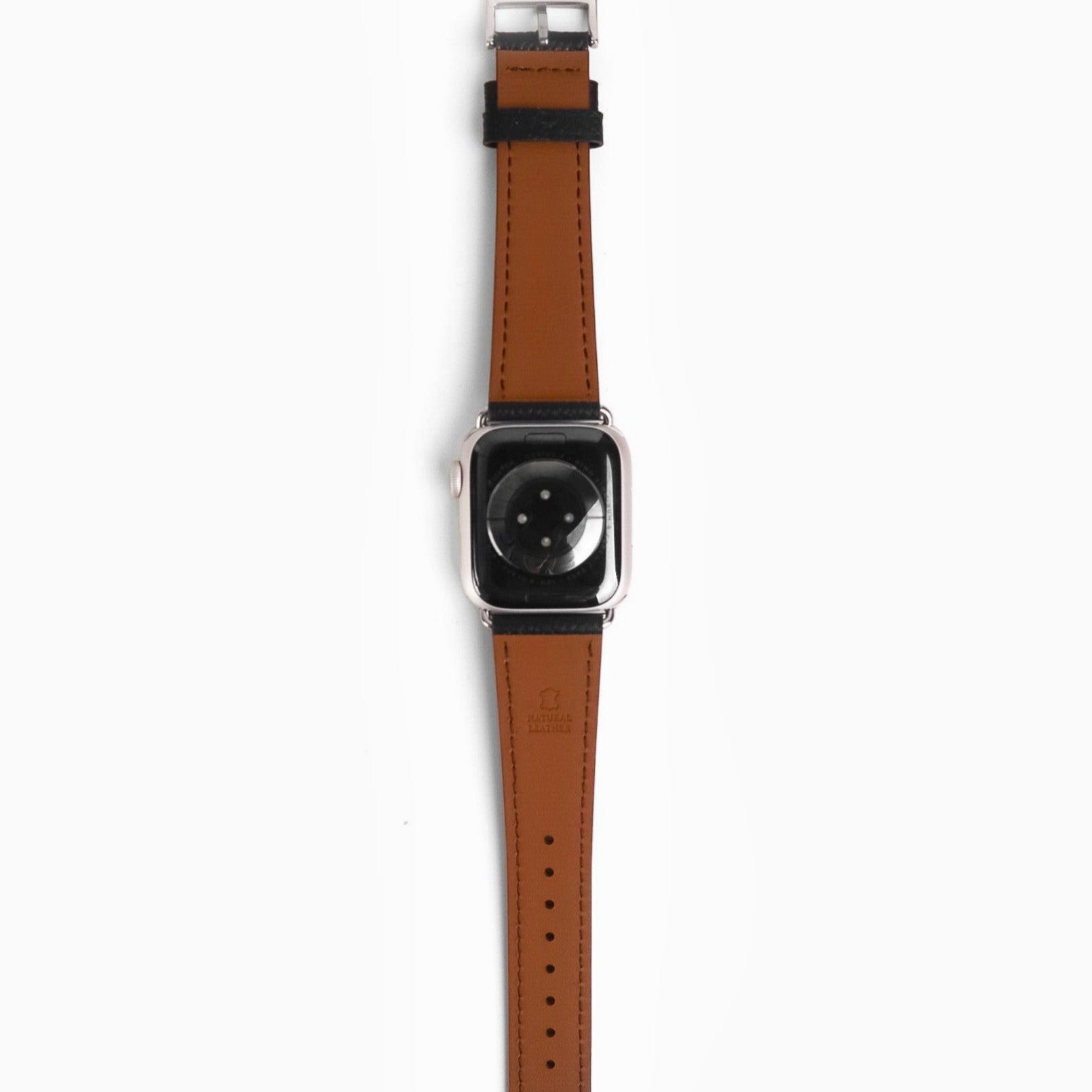 Florence Textured Leather Apple Watch Strap - Black