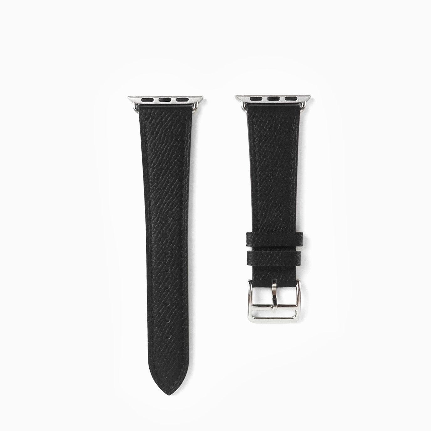 Florence Textured Leather Apple Watch Strap - Black