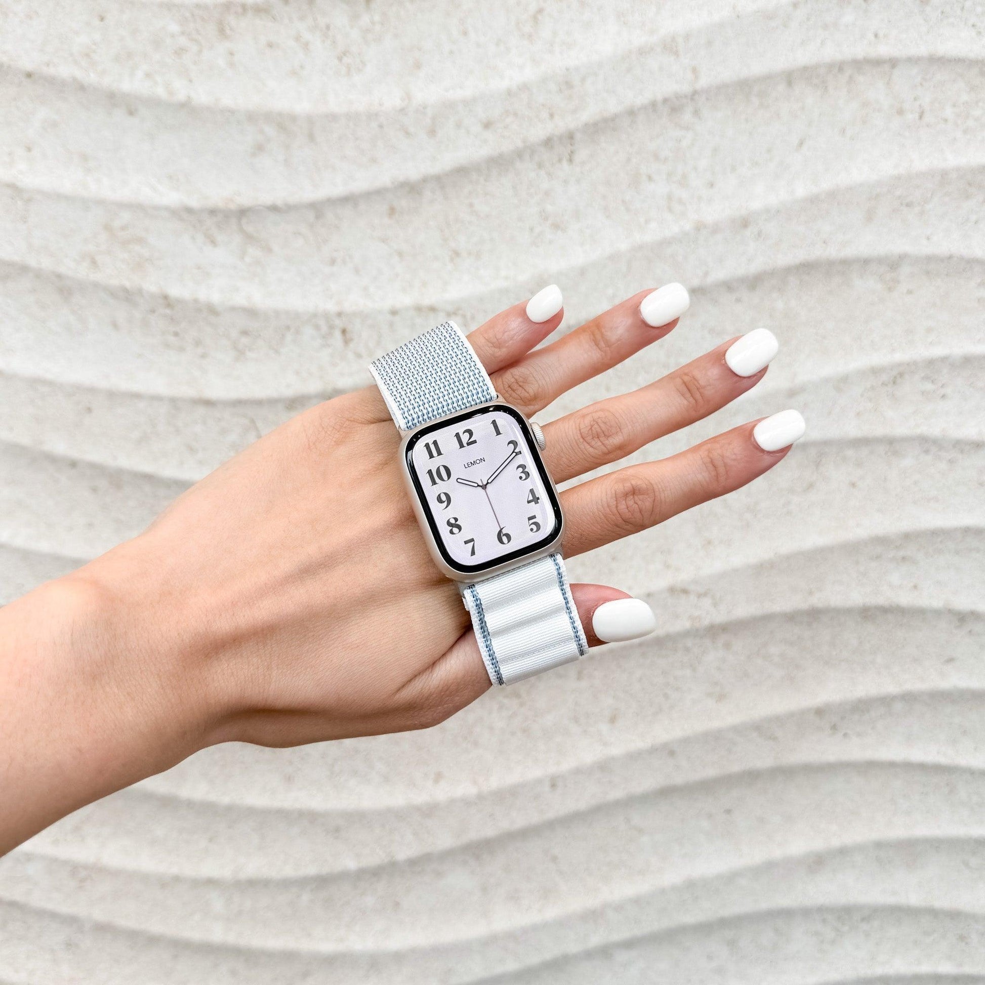 Mountain Nylon Apple Watch Band - Starlight & Blue