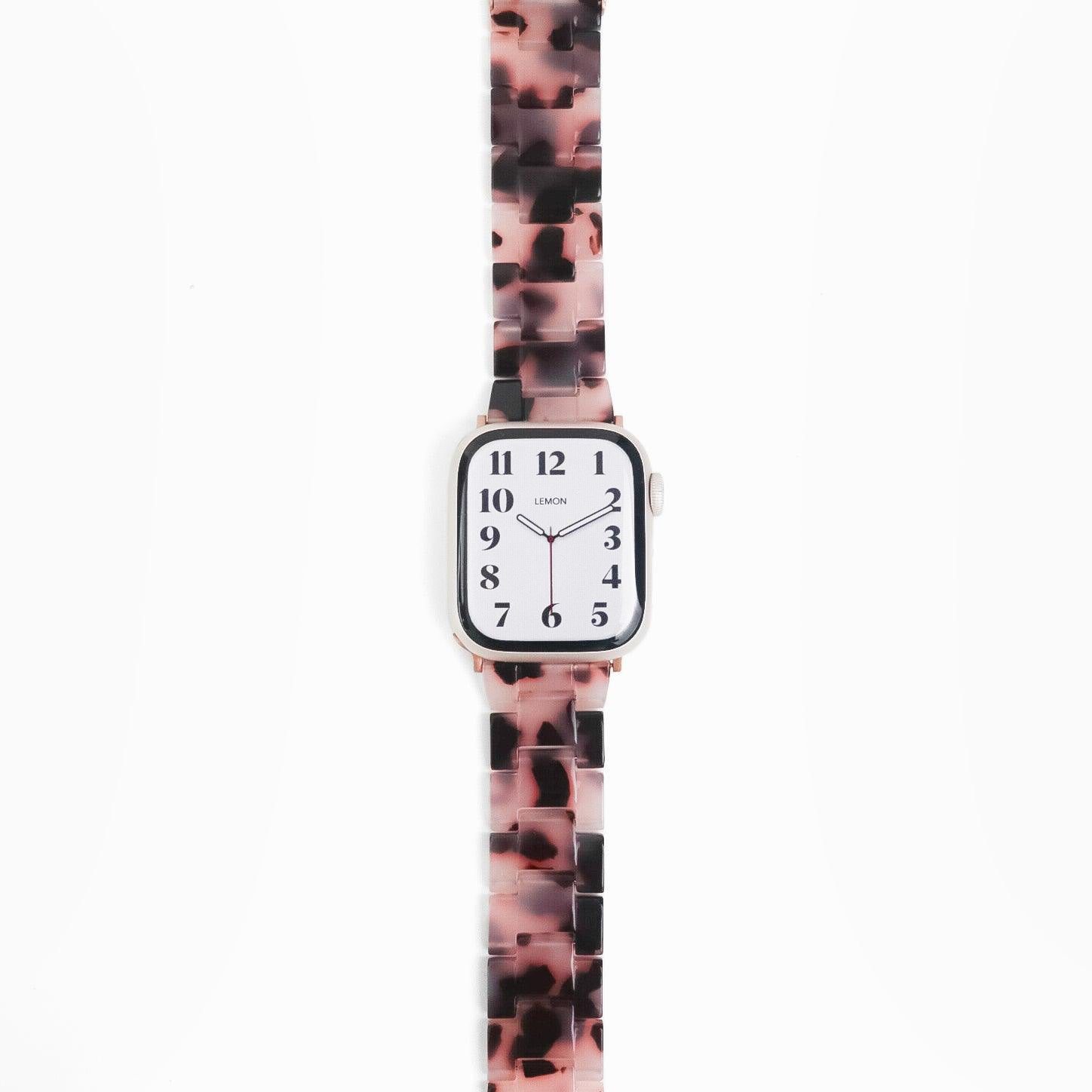 Polly Resin Apple Watch Band - Pink Tortoiseshell