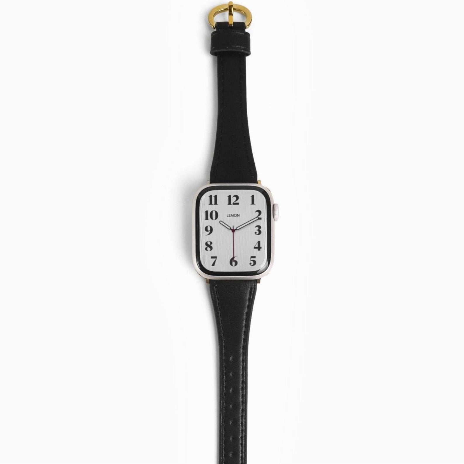 Slim Horseshoe Leather Apple Watch Strap - Black
