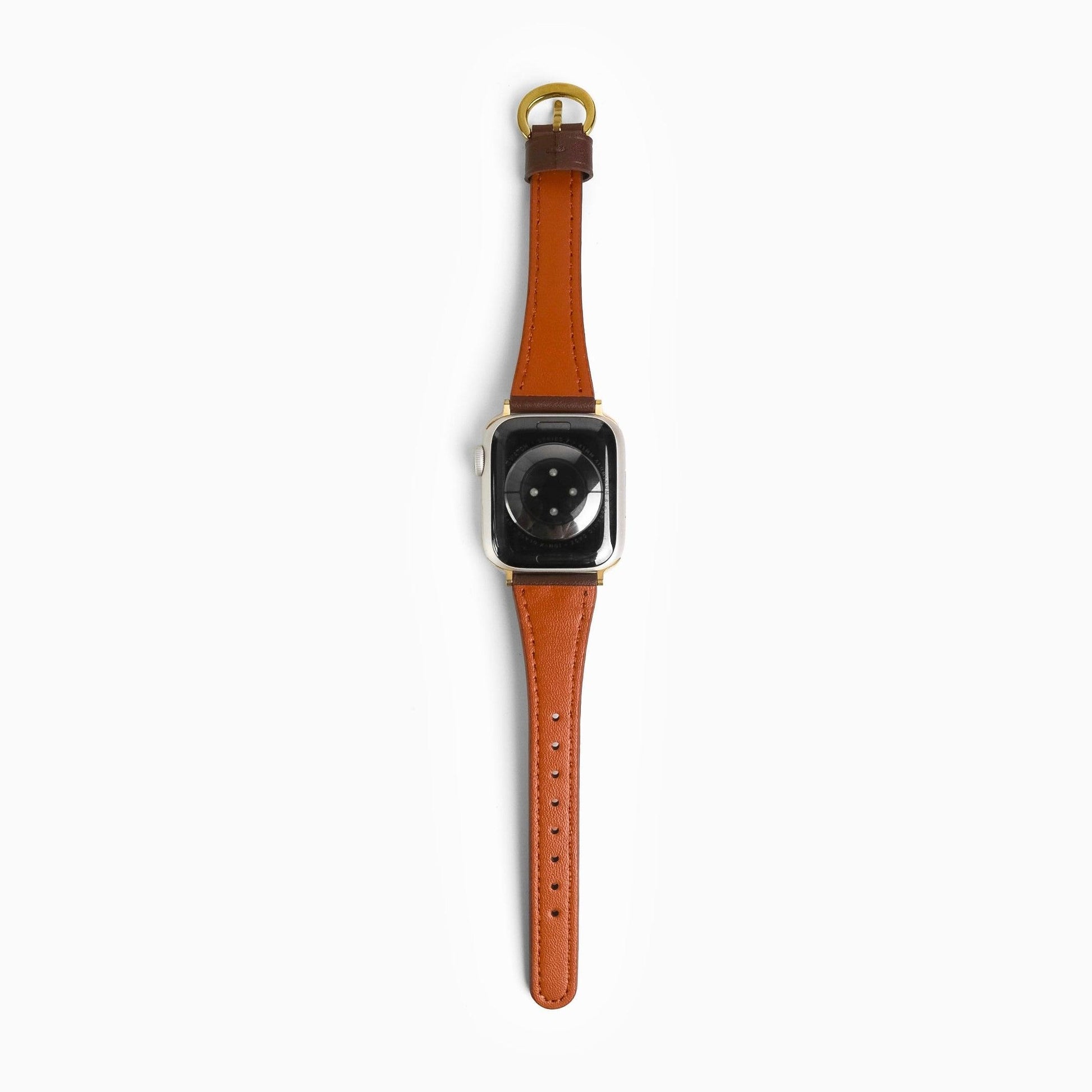 Slim Horseshoe Leather Apple Watch Strap - Brown