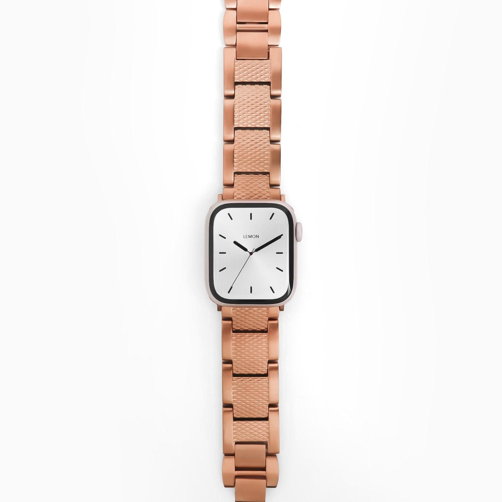 (St-Steel) Cape No.1 Apple Watch Strap - 18k Rose Gold Plated