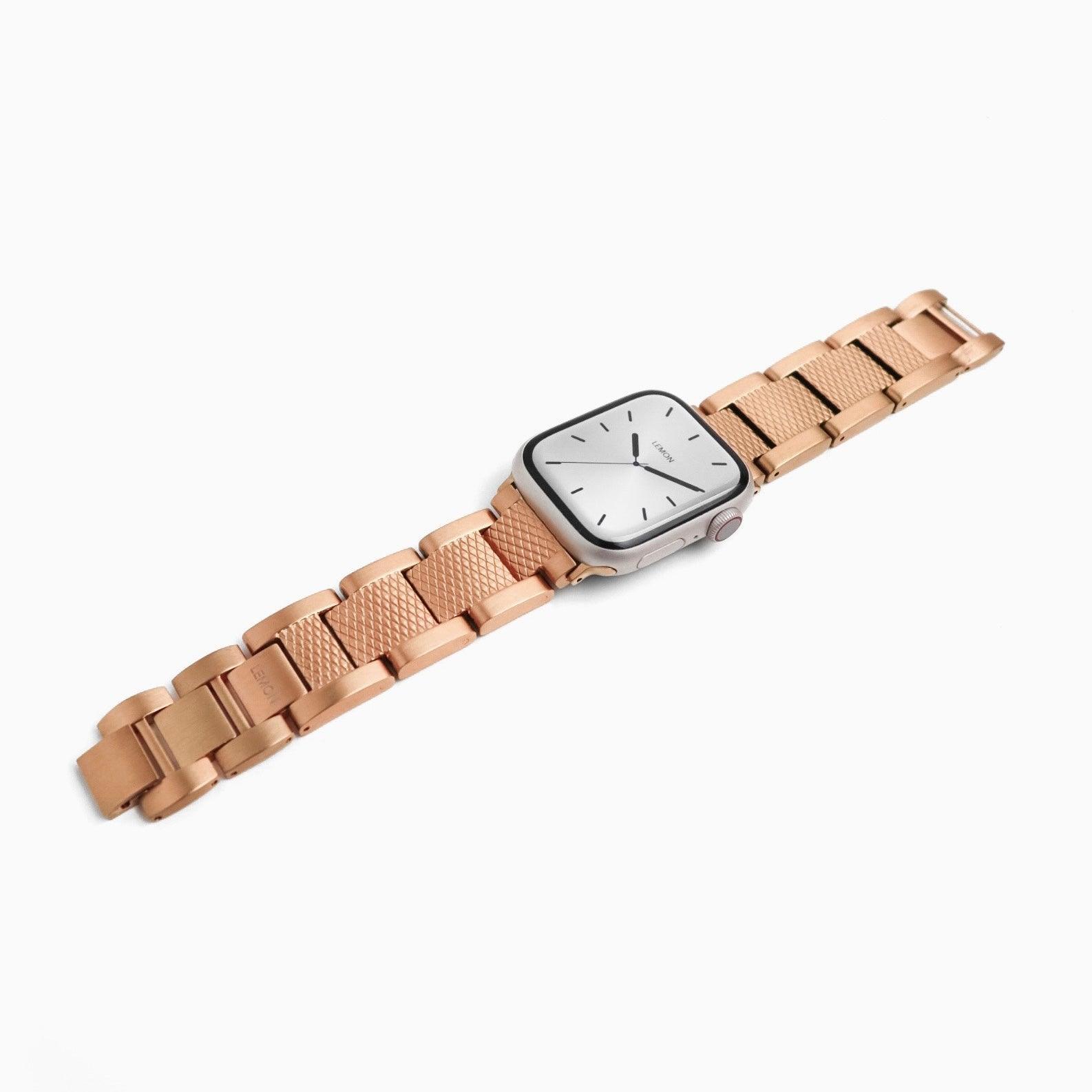 (St-Steel) Cape No.1 Apple Watch Strap - 18k Rose Gold Plated