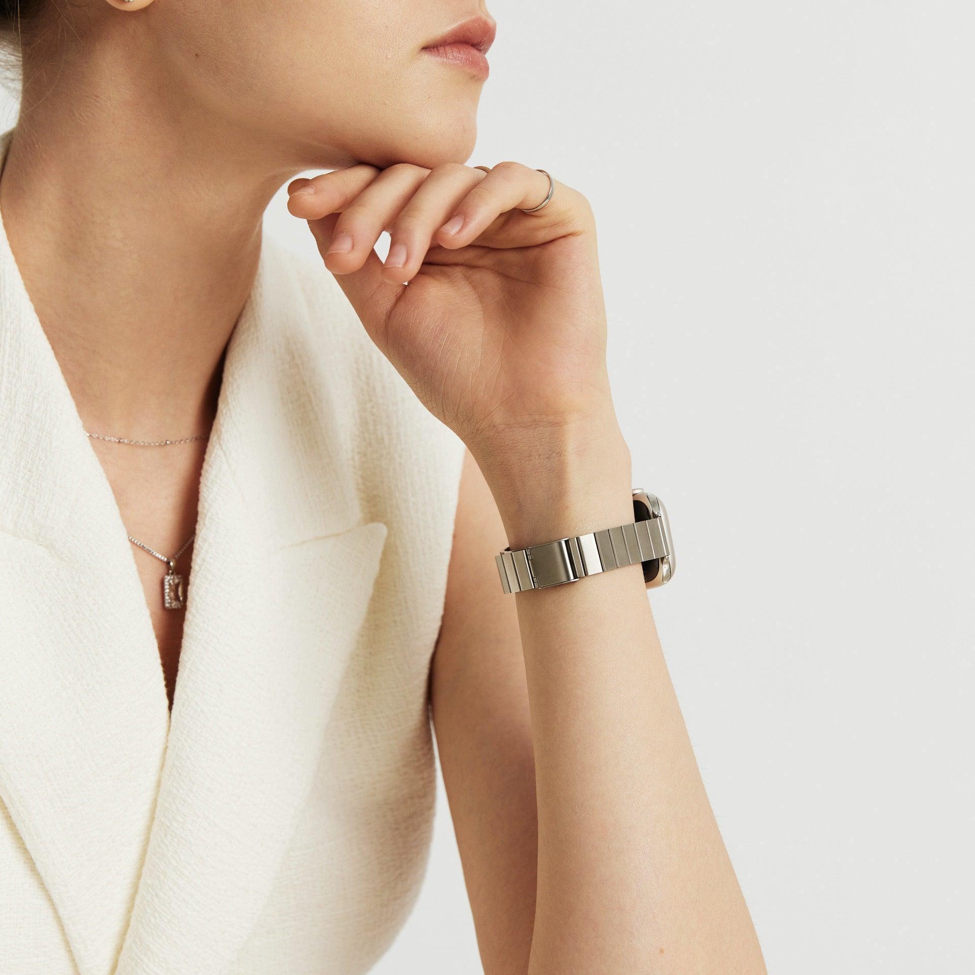 (St-Steel) Film Apple Watch Strap - Silver