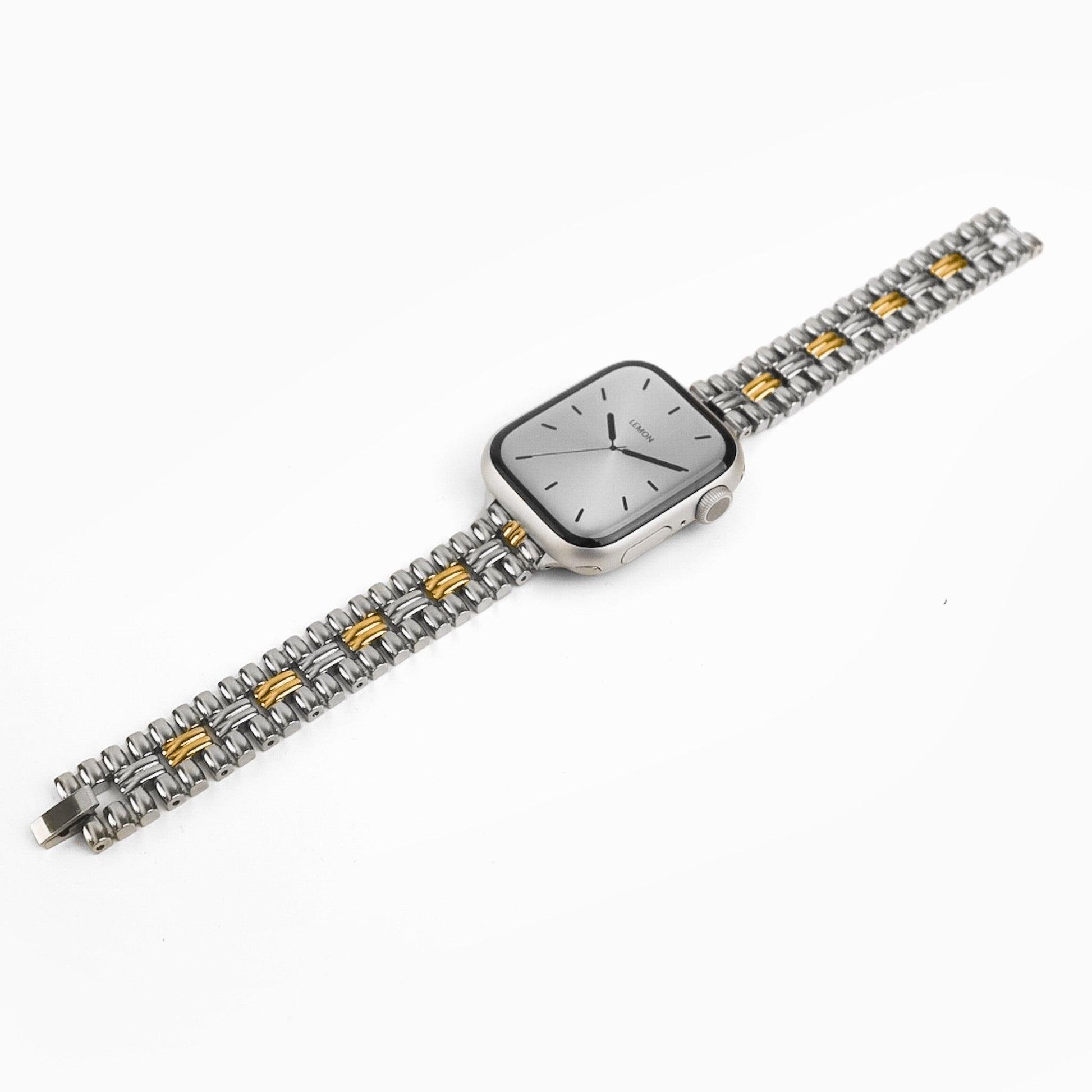 (St-Steel) Flowerwall Apple Watch Bracelet - Deux tons