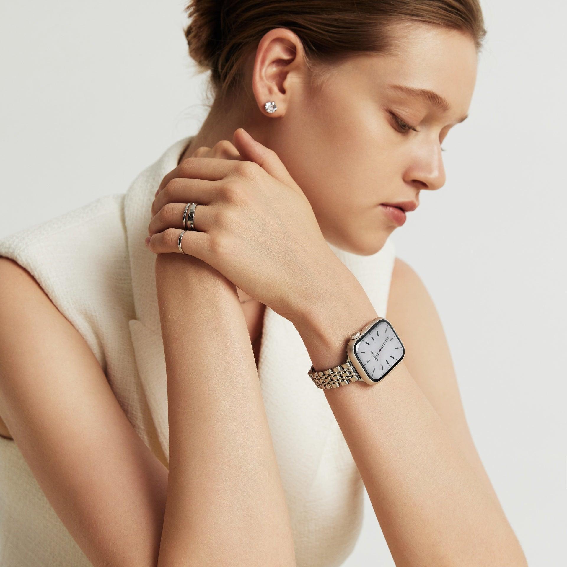 (St-Steel) Inspiration Apple Watch Strap - Silver