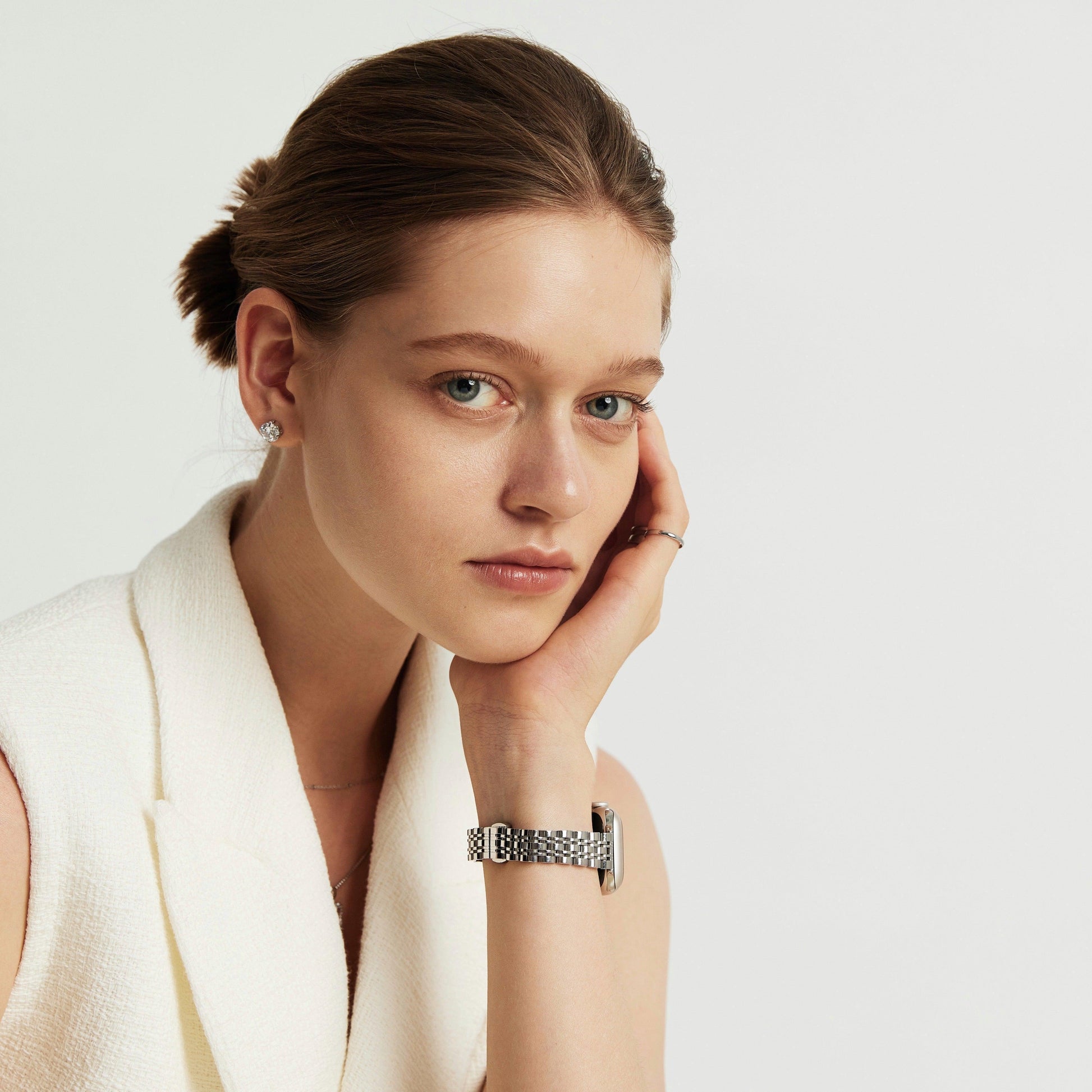 (St-Steel) Inspiration Apple Watch Strap - Silver