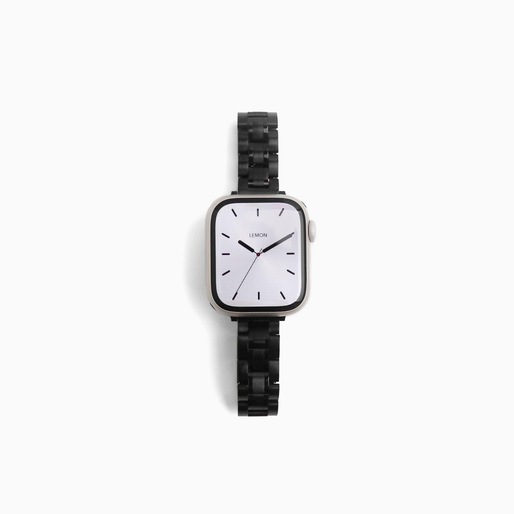 (St-Steel) Slim Jubilee Apple Watch Strap - Black