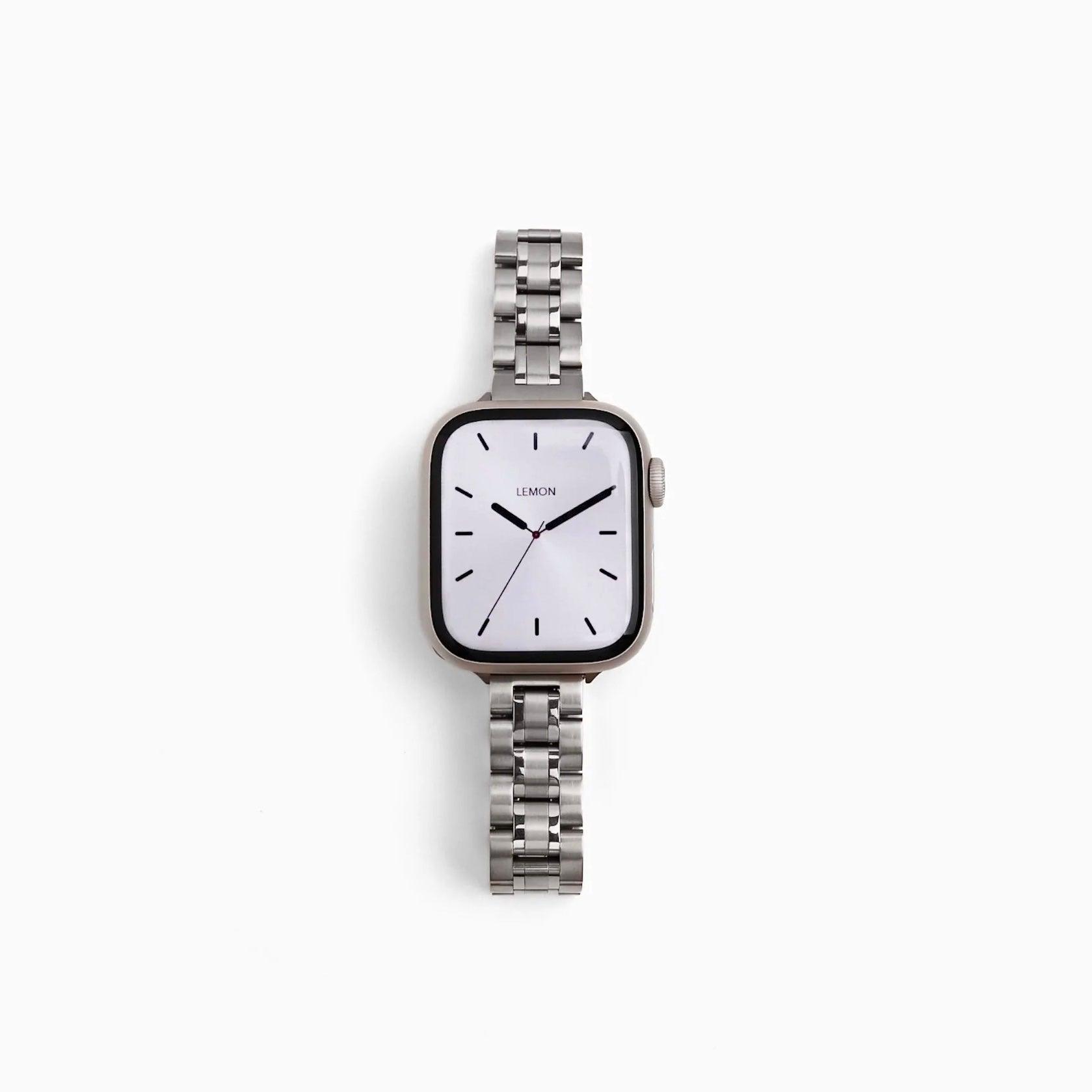 (St-Steel) Slim Jubilee Apple Watch Strap - Silver