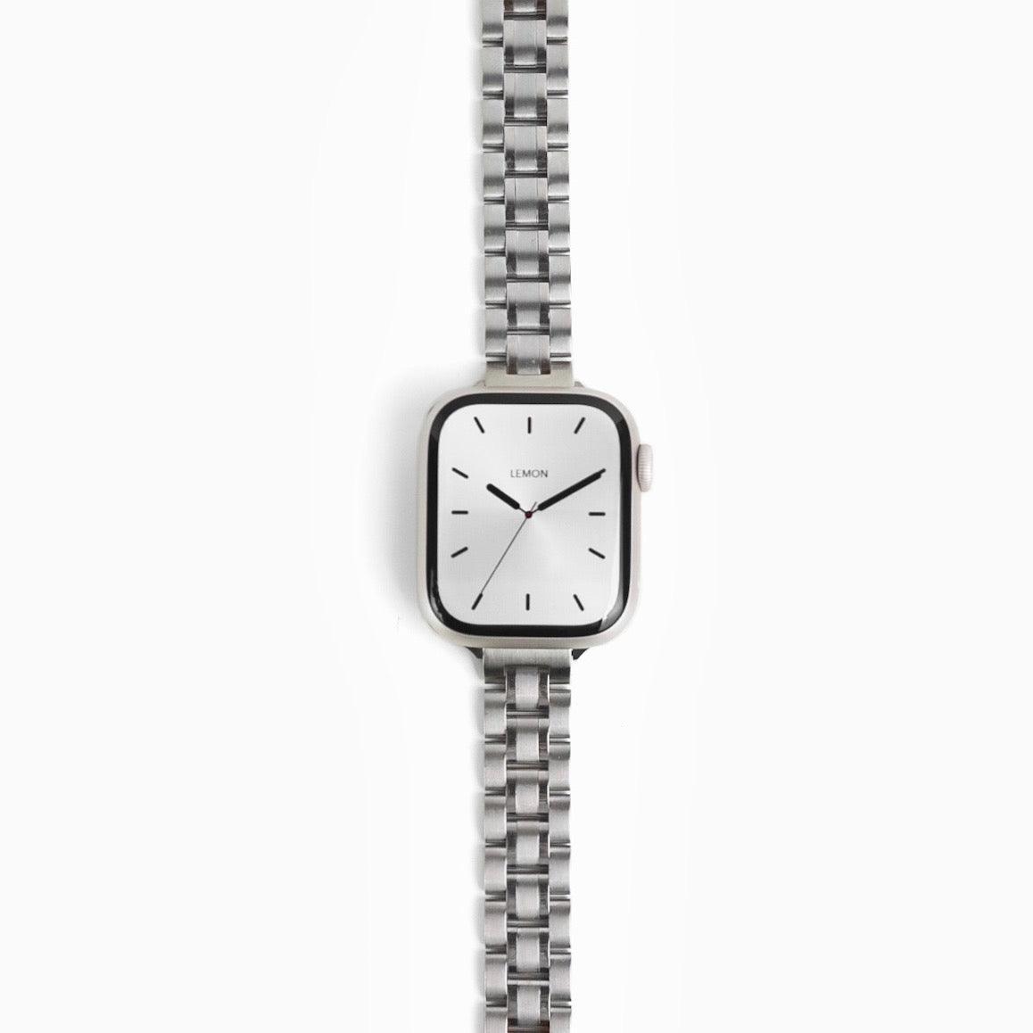 (St-Steel) Slim Jubilee Apple Watch Strap - Silver