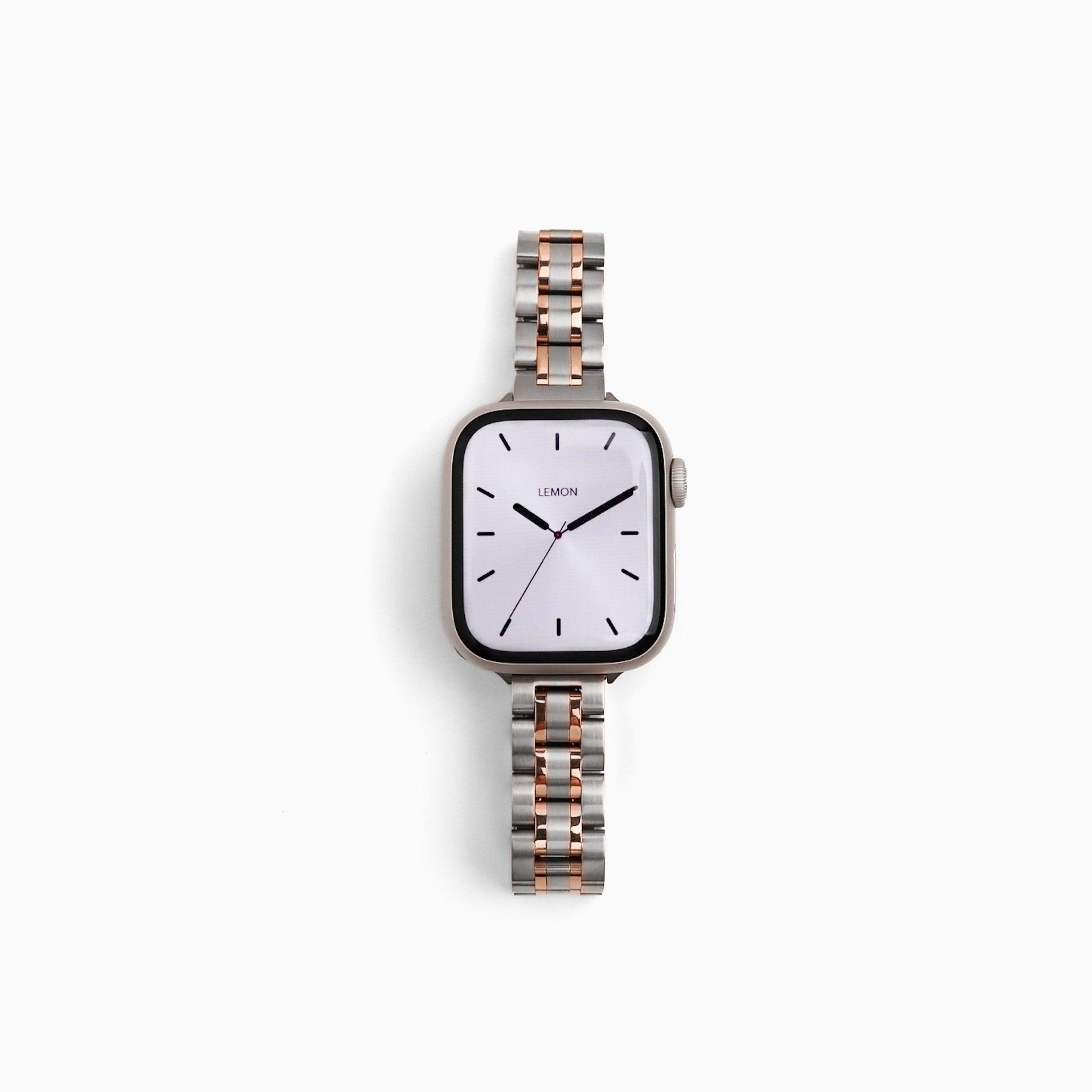 (St-Steel) Slim Jubilee Apple Watch Strap - Two Tone