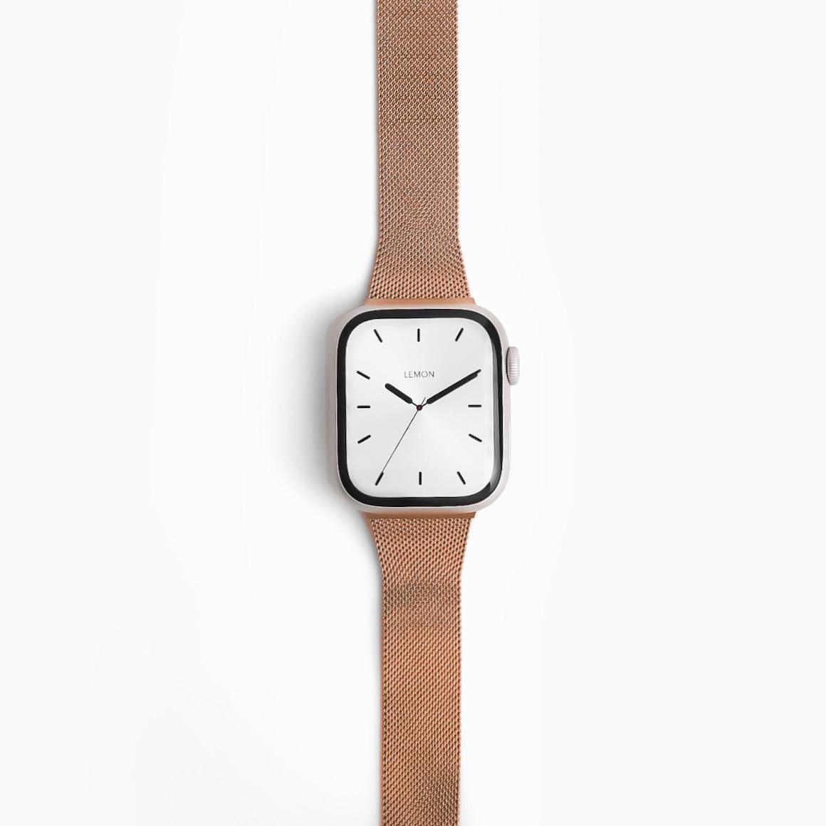 (St-Steel) Slim Milanese Apple Watch Strap - Rose Gold