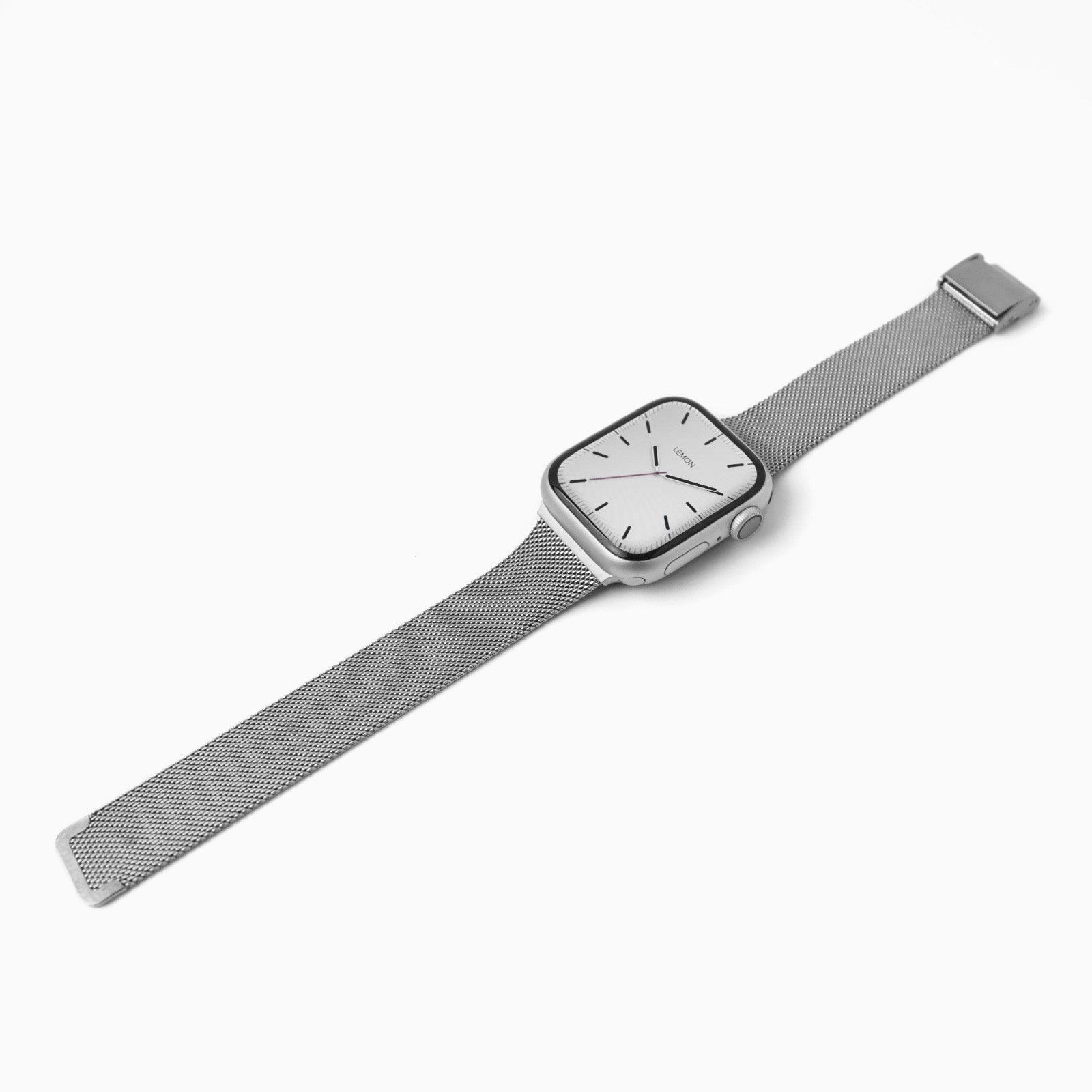 (St-Steel) Slim Milanese Apple Watch Strap - Silver