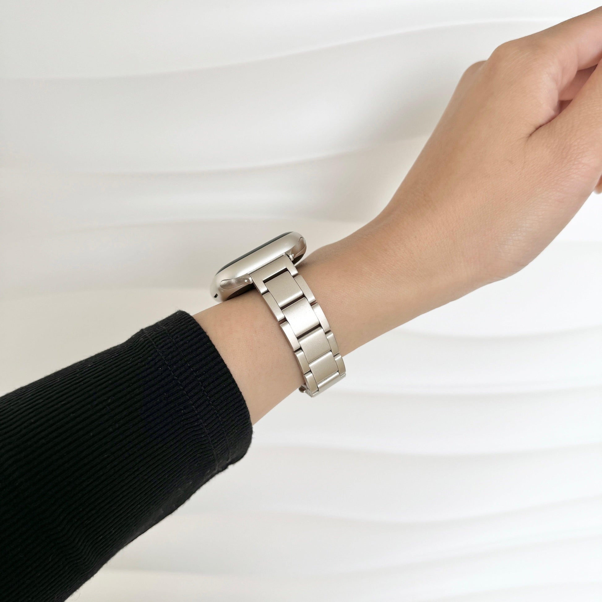 (St-Steel) Slim Moon Apple Watch Strap - Starlight