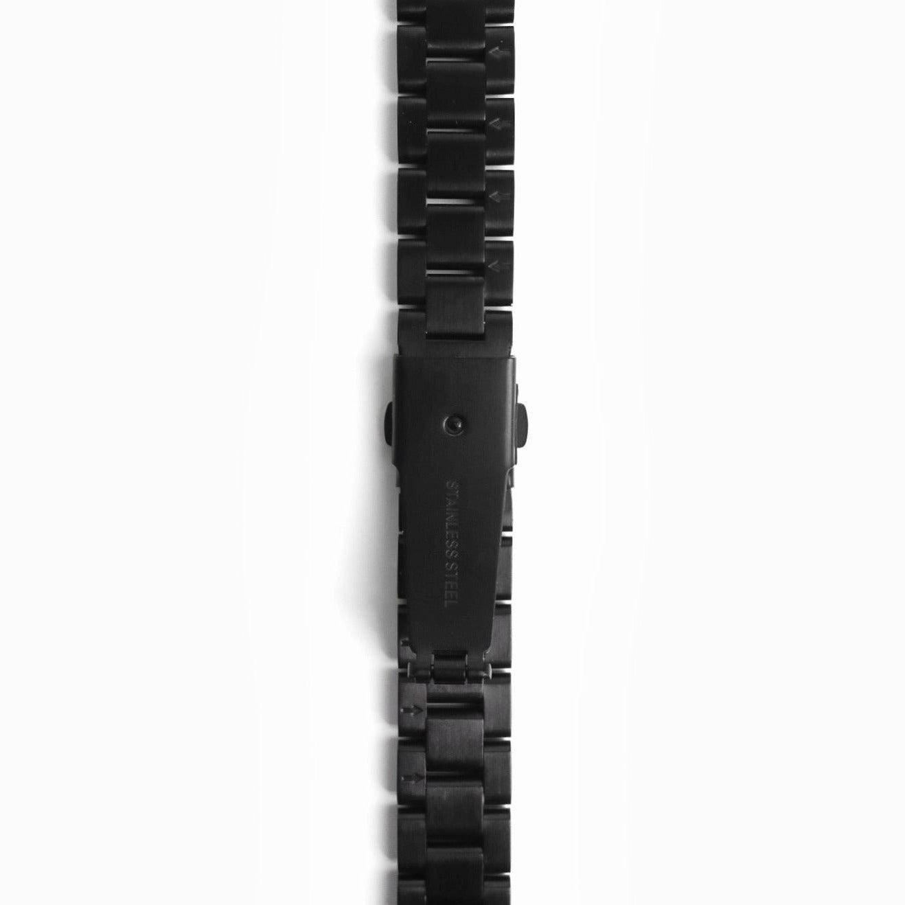 (St-Steel) Slim Oyster Apple Watch Strap - Black