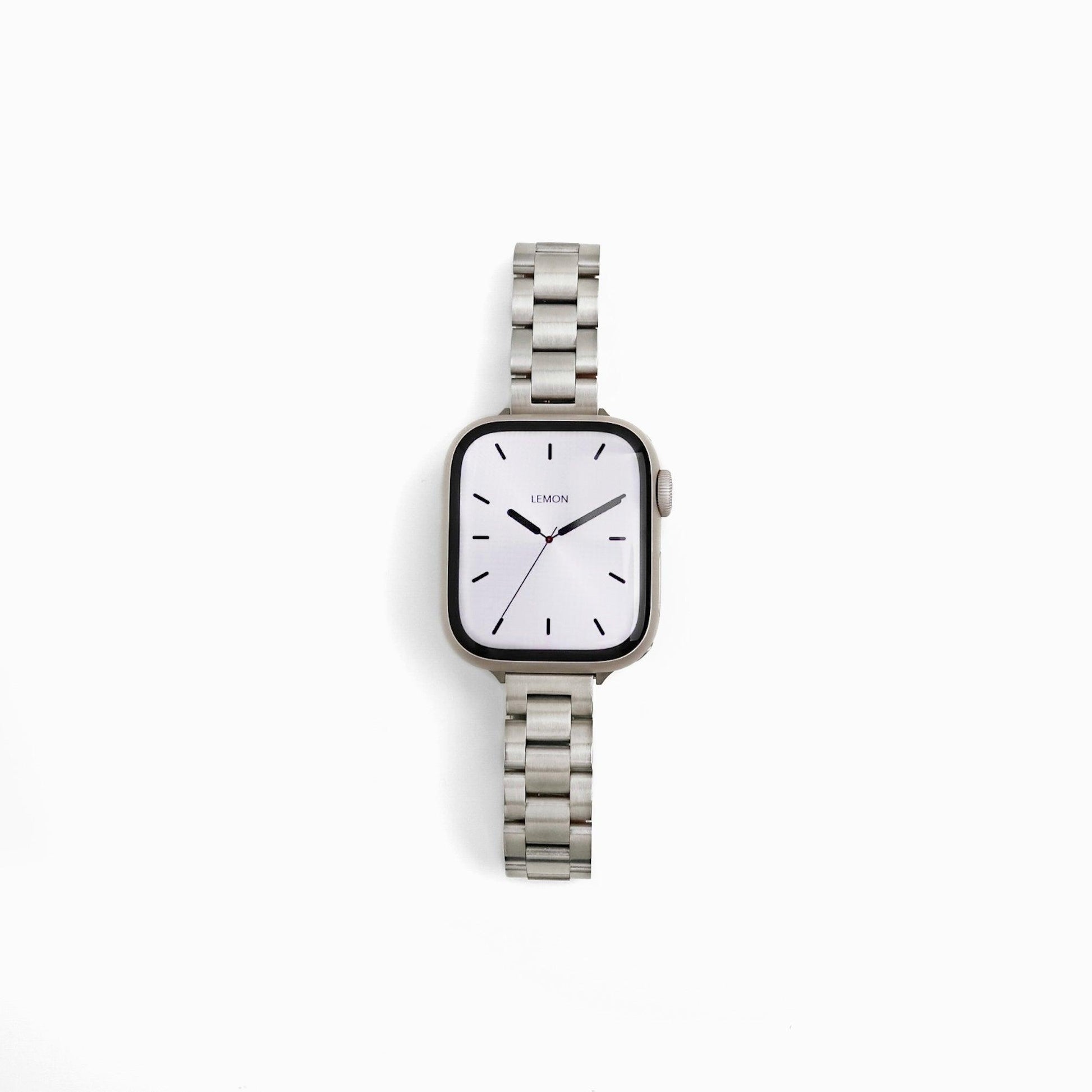(St-Steel) Slim Oyster Apple Watch Strap - Silver