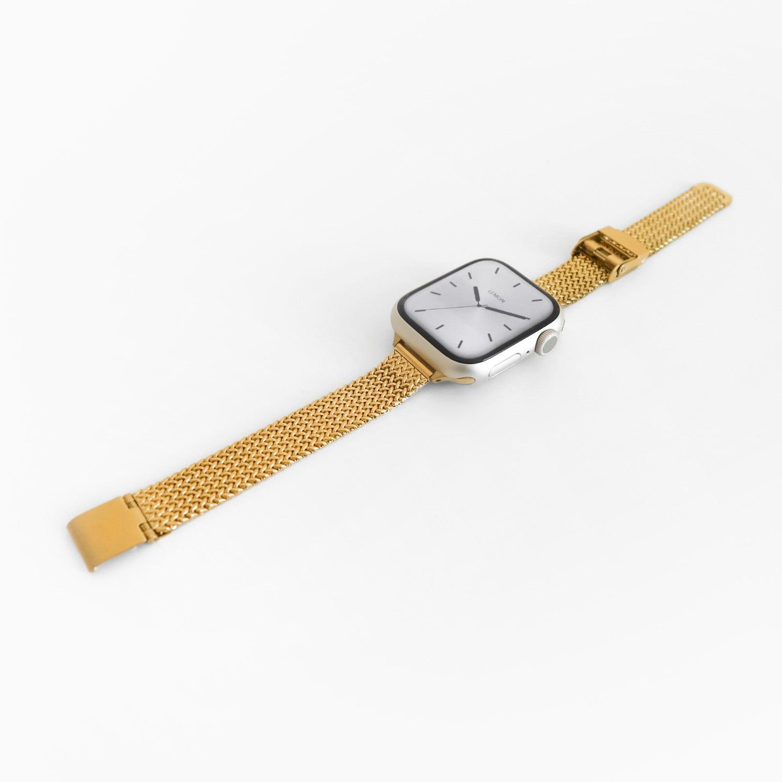 (St-Steel) Slim Stellar Apple Watch Strap - Gold