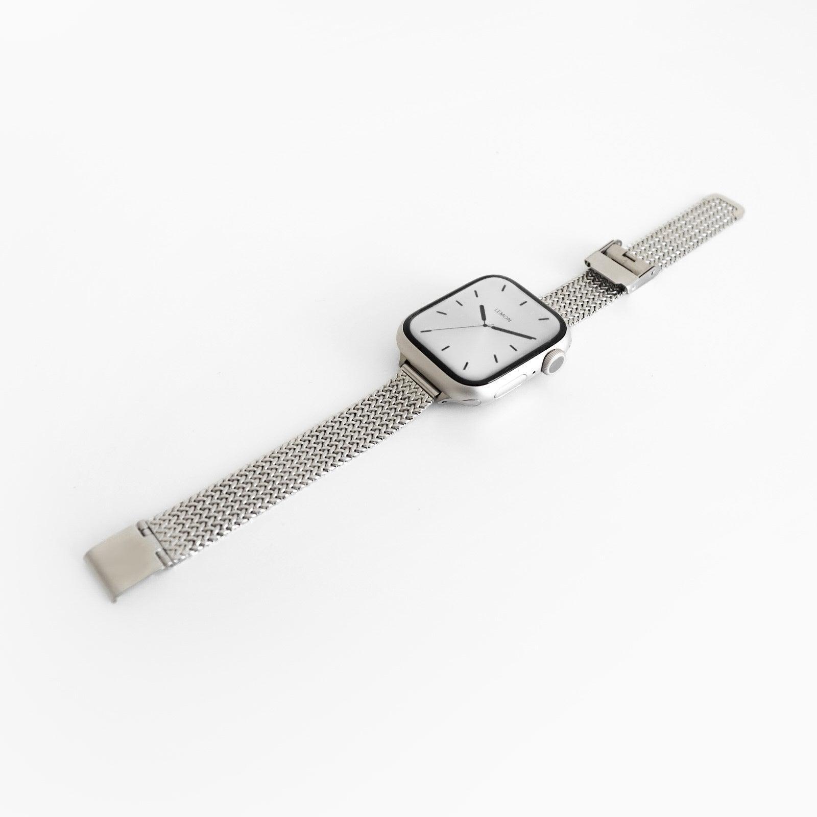 (St-Steel) Slim Stellar Apple Watch Strap - Silver