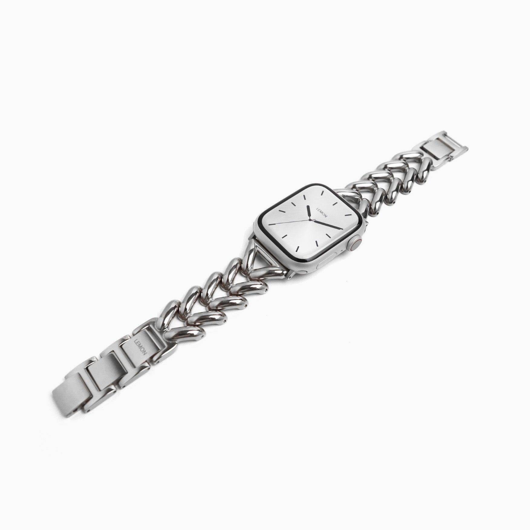 (St-Steel) Soirée Apple Watch Bracelet - Argent