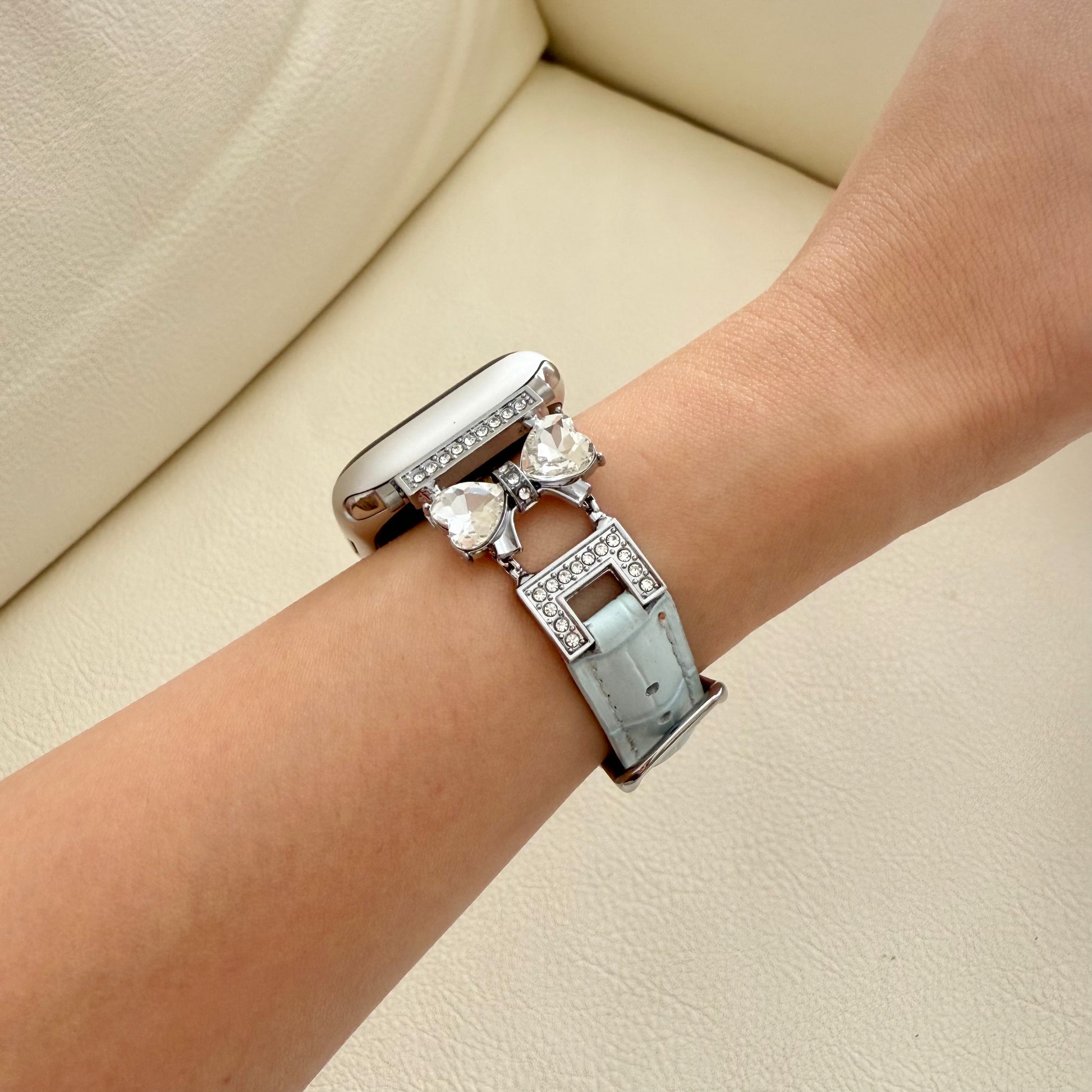 Frostblue Leather Apple Watch Strap - Blue