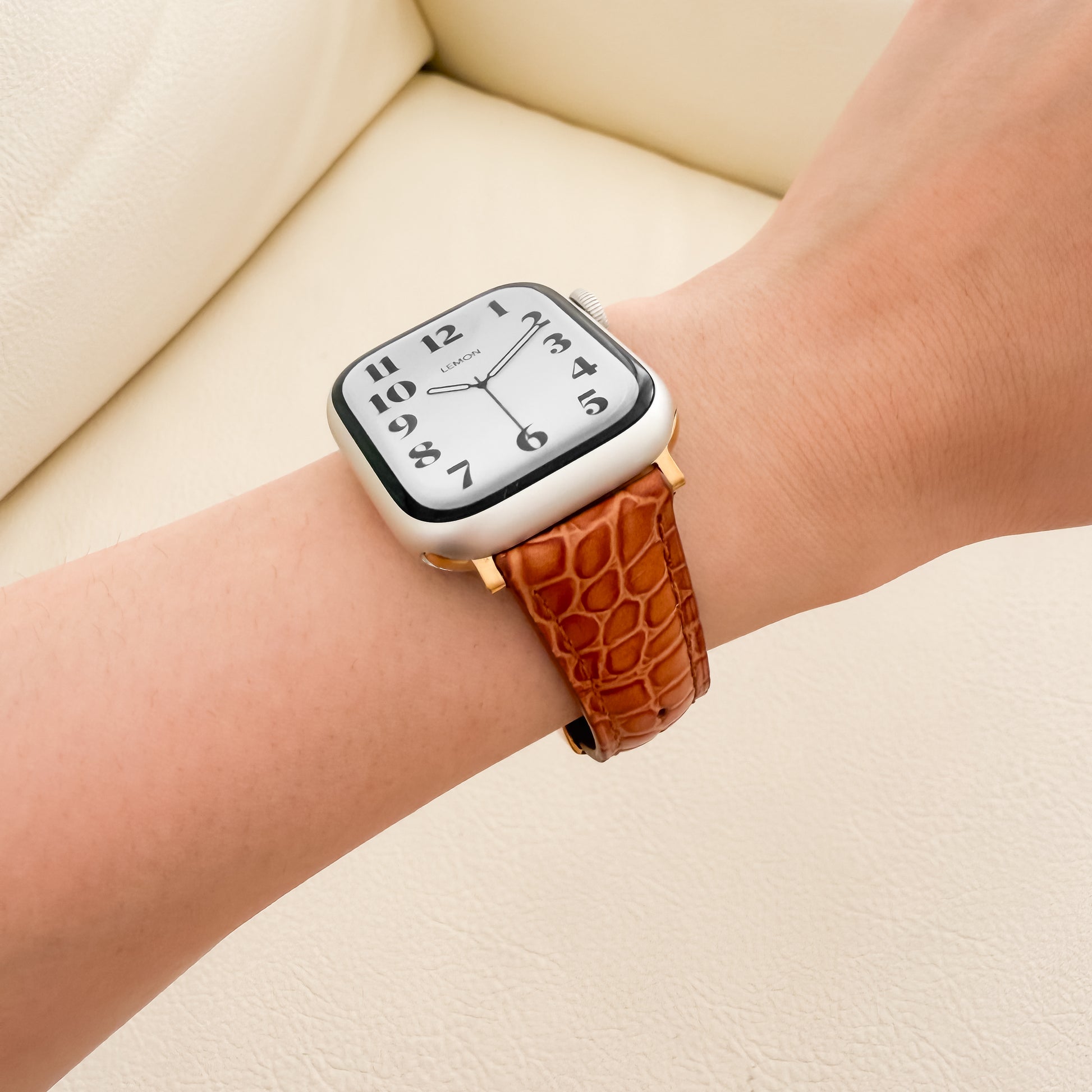 Alligator Leather Apple Watch Strap - Brown