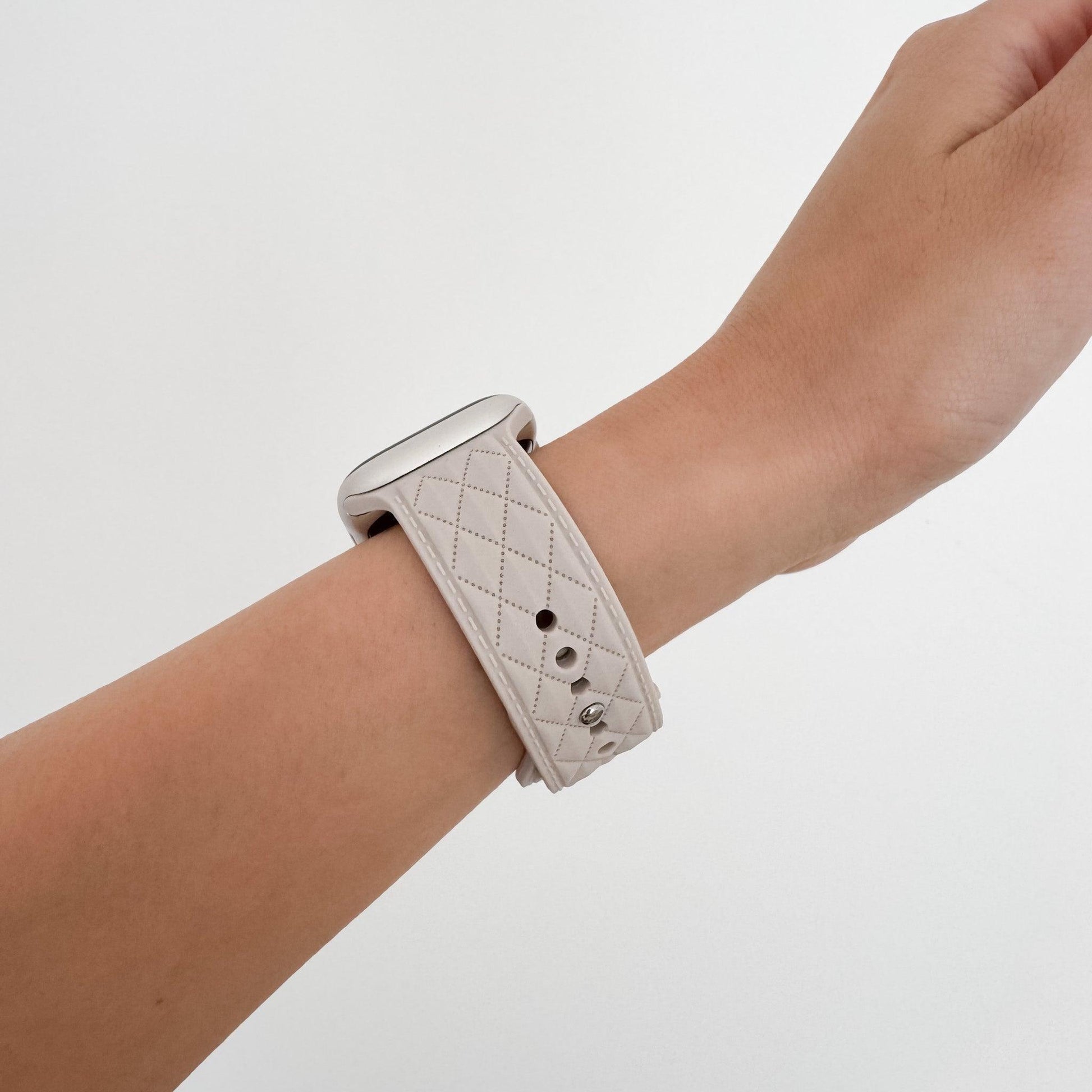Lattice Silicone Apple Watch Band - Starlight